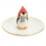 Figurine Porte-bijoux en cramique TOM le Pingouin