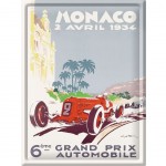 Plaque dcorative Monaco 6 eme Grand Prix 1934 - 30 x 40 mtal