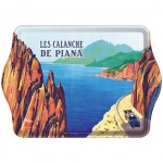 Mini plateau Corse Les Calanche de Piana en mtal 18 x 14 cm