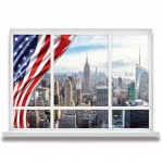 Sticker Trompe l'oeil New York USA Flag 50 x 70 cm