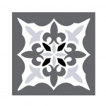 Stickers carreaux de ciment 15 x 15 cm - par 6 - Gris