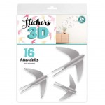 Stickers Hirondelles grises 3D - Vendus par 16