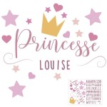 Sticker mural chambre d'enfant avec prnom - Princesse