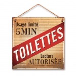 Plaque Dcorative Toilettes - Lecture Autorise 20 cm