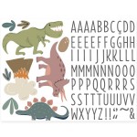 Sticker mural chambre d'enfant avec prnom - Dinosaures