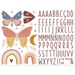 Sticker mural chambre d'enfant avec prnom - Papillons