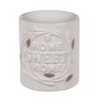 Brleur aromatique home sweet home en cramique blanche 9 cm