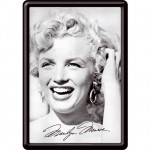 Petite plaque m�tal Marilyn Monroe noir et blanc