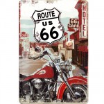 Plaque m�tal Route 66 Moto