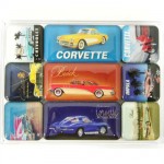 Boite de 9 minis magnets emaill�s voitures Americaines