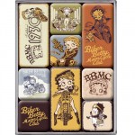 Boite de 9 minis magnets emaill�s Betty Boop rebel