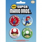 Lot de 4 badges Nintendo Mario Bros
