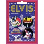 Lot de 4 badges Elvis