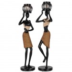 Ensemble de 2 Figurines porte-bougie africaines - photophores