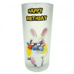 Verre sabl� Lapin Cretin Happy Birthday
