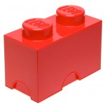 Boite de rangement Lego 2 plots Rouge