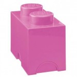 Boite de rangement Lego 2 plots Rose