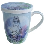 Tisanire avec infuseur mtal Bouddha - bleu