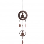 Suspension Bouddha en mtal aspect rouill - 94 cm