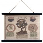 Globe Armillaire en toile vintage  suspendre - 63 cm