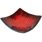Coupelle dcorative en mosaque de verre rouge 24 cm