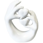 Statuette amour en cramique blanche 23 cm