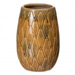 Vase patin de couleur Moutarde en cramique 22 cm