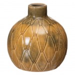 Vase patin de couleur Moutarde en cramique 18 cm