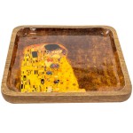 Coupelle dcorative en bois carr Gustav Klimt - Le Baiser