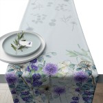 Chemin de table Lunaria en coton - 40 x 150 cm