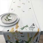 Chemin de table libellules en coton - 40 x 150 cm
