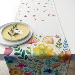 Chemin de table Printemps vibrant en coton - 40 x 150 cm