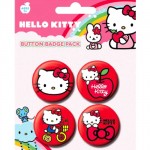 Lot de 4 badges Hello Kitty