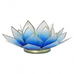 Photophore Fleur de Lotus Dgrad de bleu finition dore