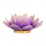Photophore Fleur de Lotus Pourpre finition dore