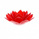 Photophore Fleur de Lotus rouge finition argente Chakra 1