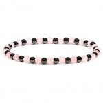 Bracelet perles d'Hmatite et quartz rose