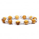 Bracelet perles de Cristal de roche et de Palo Santo