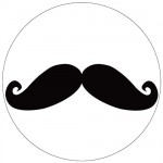 Set de 4 dessous de verres ronds Moustache noire by Cbkreation