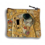 Porte Monnaie carr Klimt Le baiser - Fabriqu en France