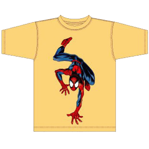 Tee Shirt Manches courtes Spiderman jaune