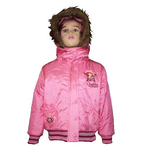 Blouson Charlotte aux fraises brod rose