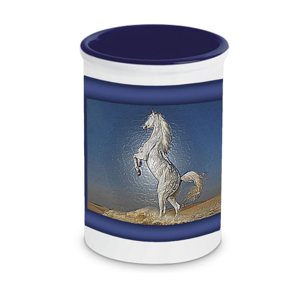 Pot  crayon Cheval blanc par Cbkreation