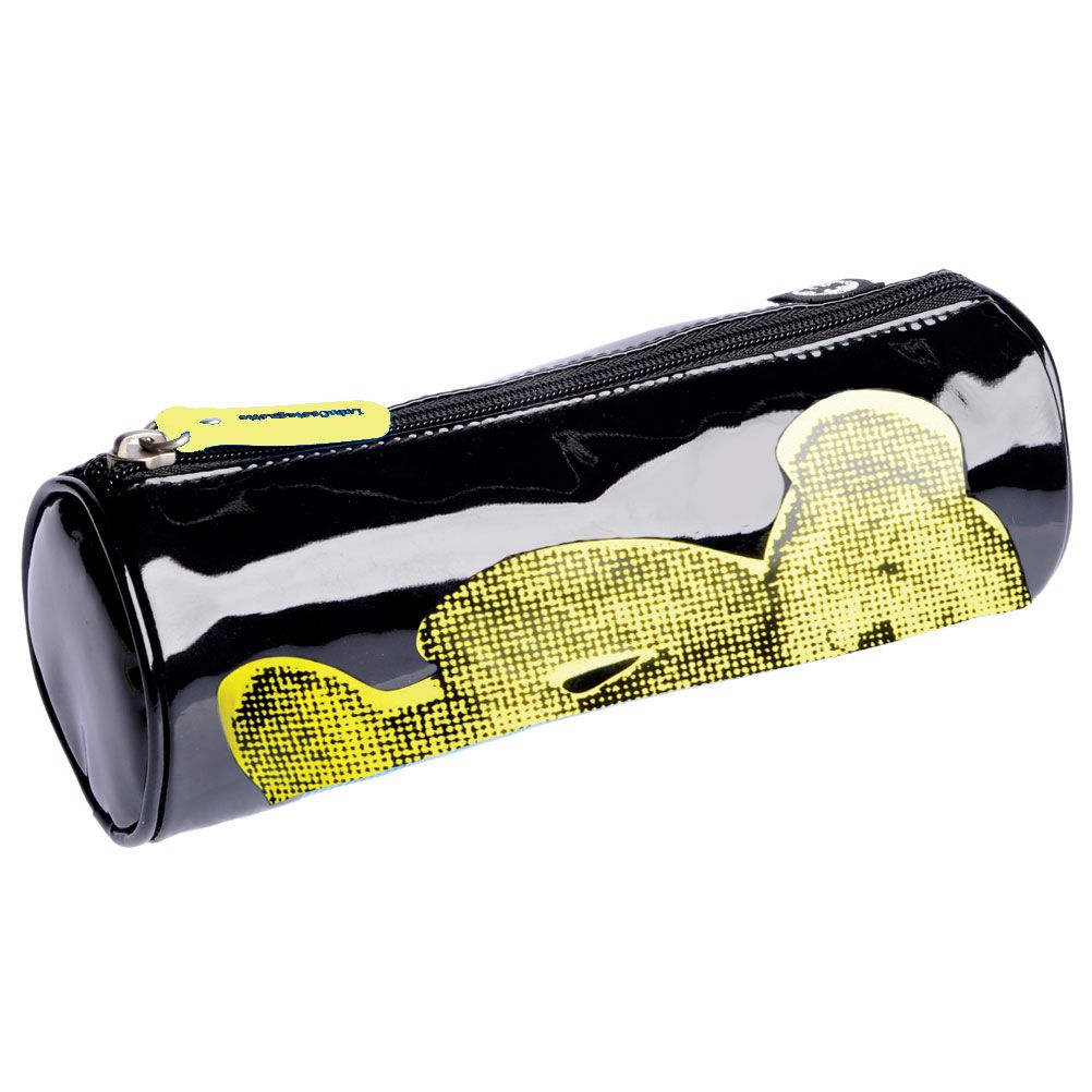 Trousse ronde Lulu Castagnette jaune et noire