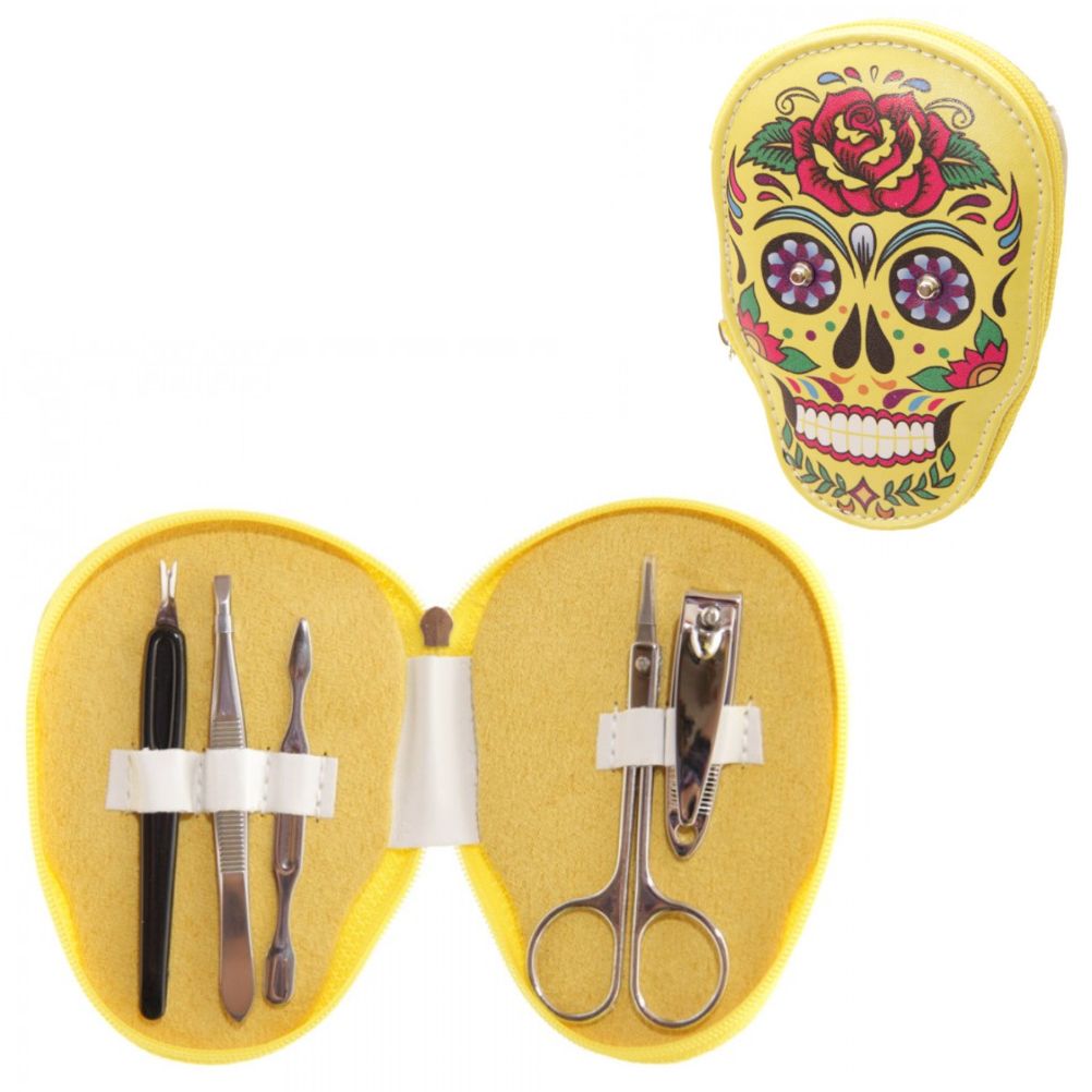 Kit manucure Calavera de la Muerte Jaune 5 accessoires