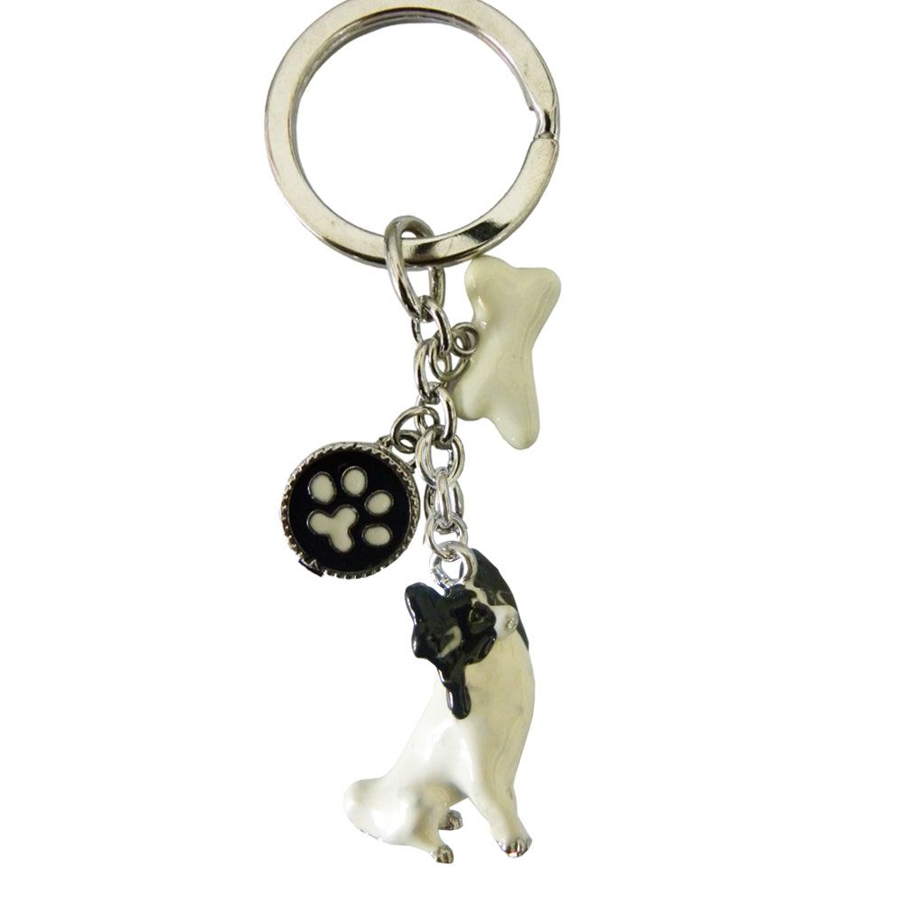 Porte-cls en mtal maill chien Papillon