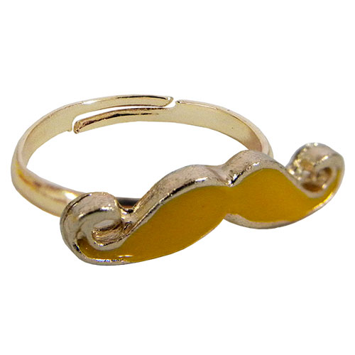 Petite Bague Moustache Jaune