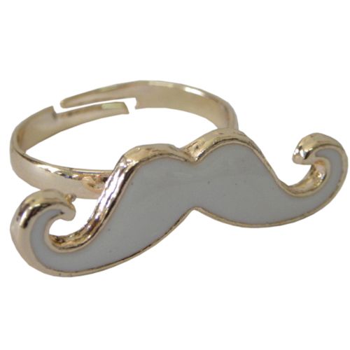 Bague Moustache Blanche