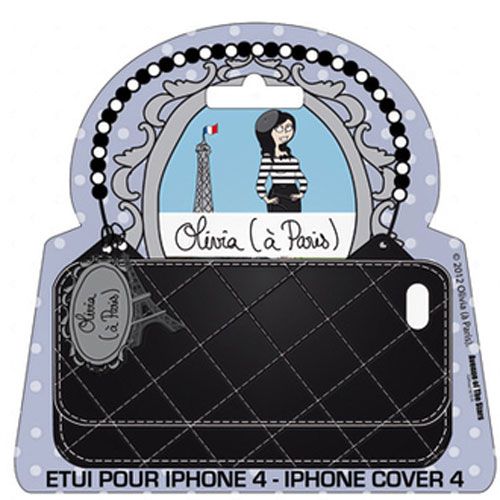 Coque Iphone 4 et 4S Capitonne Noir Olivia  Paris