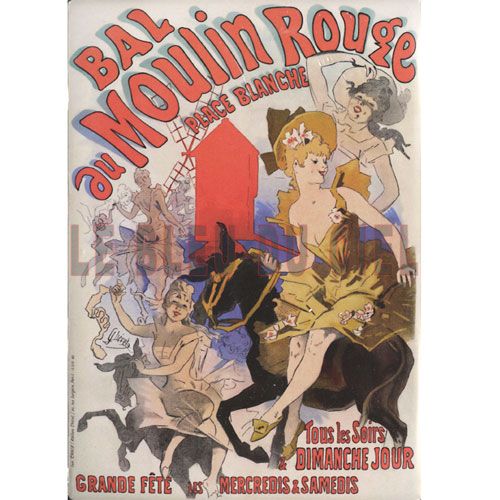 Grande plaque mtal Bal au Moulin Rouge